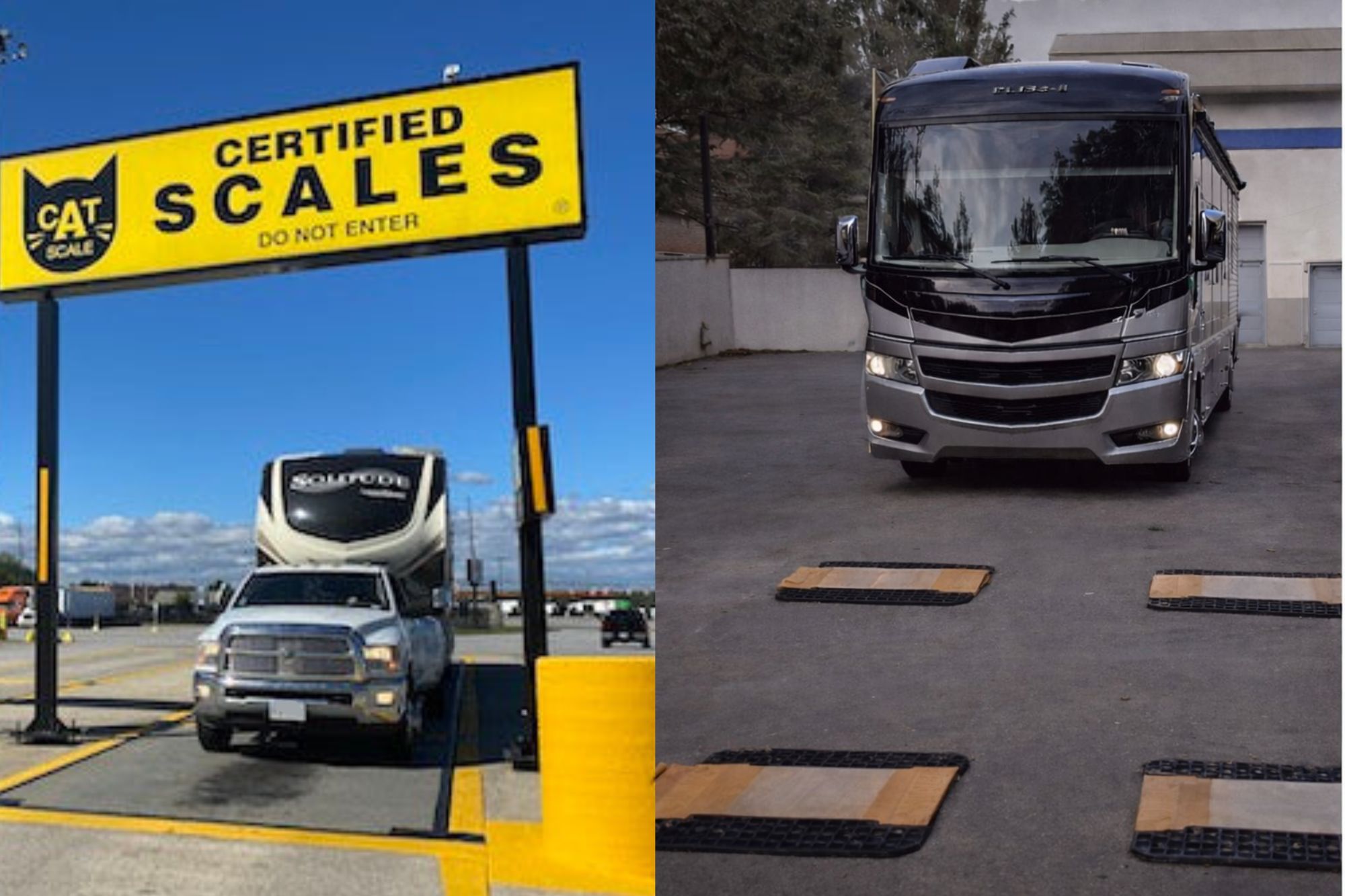Comparison of CAT scale platform versus individual RV wheel scales