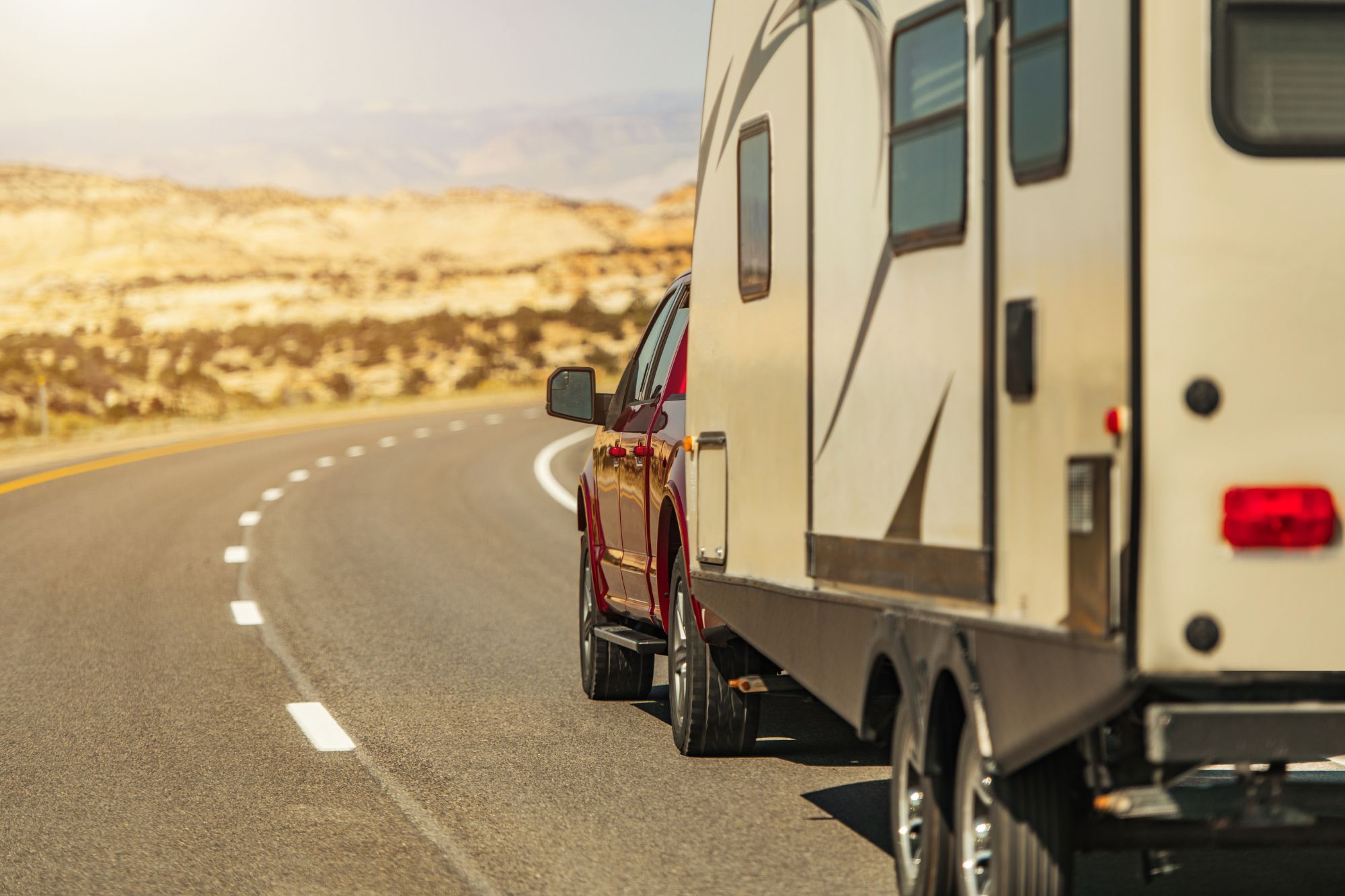 RV traveling smoothly on the highway showing stable handling